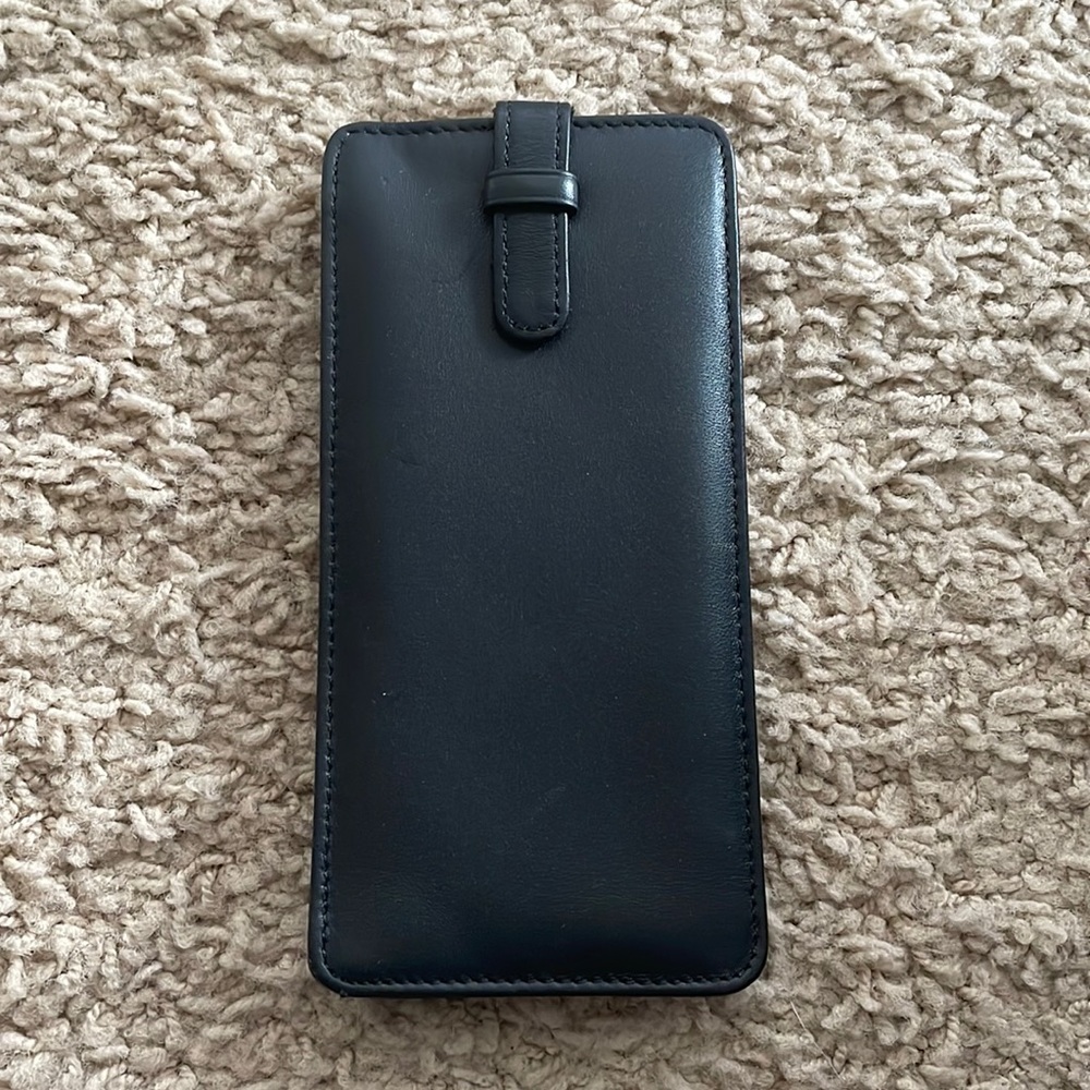 Coach black leather eye glass case